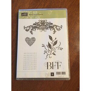 Stampin Up BEST FRIENDS FOREVER BFF 5 Rubber Stamps Cling Mount New Scrapbooking
